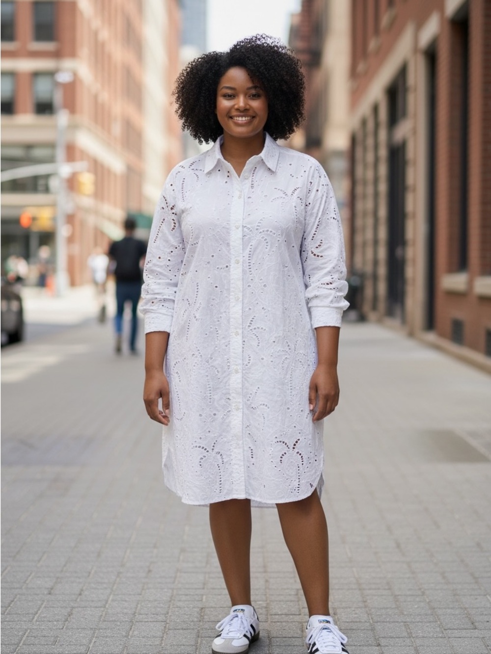 Roller Rabbit White Eyelet Button-Front Shirt Dress